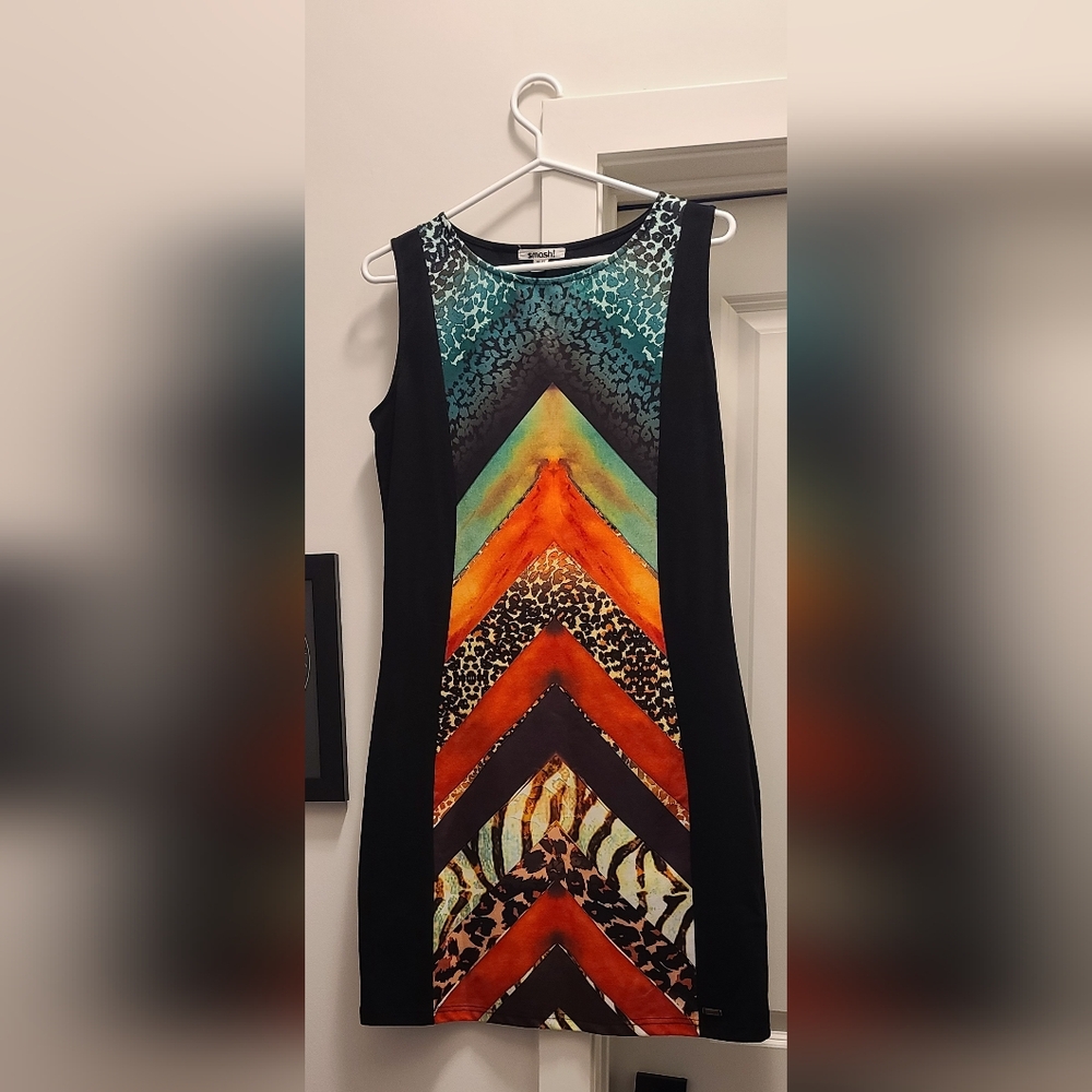 Vibrant Chevron Mini Dress